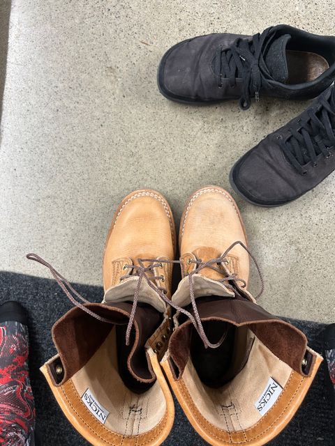 Photo by workman on October 5, 2025 of the Nicks DomePro in Horween Light Natural Dublin.