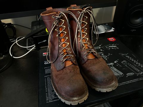 Photo by Bmo052301 on February 11, 2025 of the JK Boots O.T. in Seidel Redwood Oil Tan Roughout.