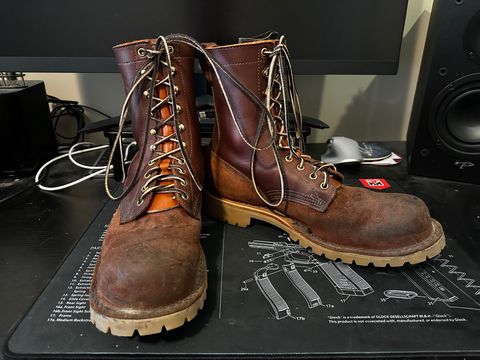 Photo by Bmo052301 on February 11, 2025 of the JK Boots O.T. in Seidel Redwood Oil Tan Roughout.