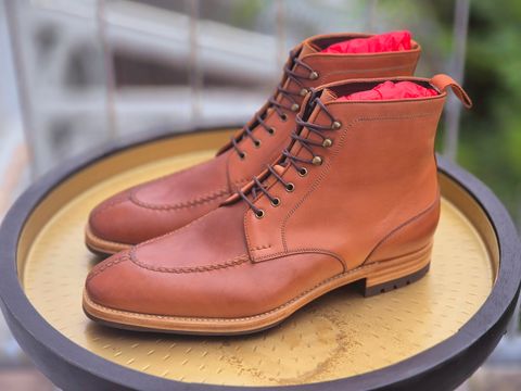 Photo by Slash on June 17, 2026 of the Carmina Norwegian Split Toe Boot in Horween Natural Shell Cordovan.