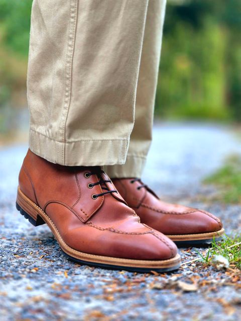 Photo by Slash on July 15, 2026 of the Carmina Norwegian Split Toe Boot in Horween Natural Shell Cordovan.