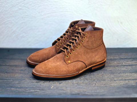 Photo by Slash on June 23, 2026 of the Iron Boots x Østmo Type 1 in Seidel Brown Oil Tan Roughout.