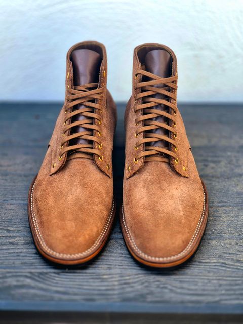 Photo by Slash on June 23, 2026 of the Iron Boots x Østmo Type 1 in Seidel Brown Oil Tan Roughout.