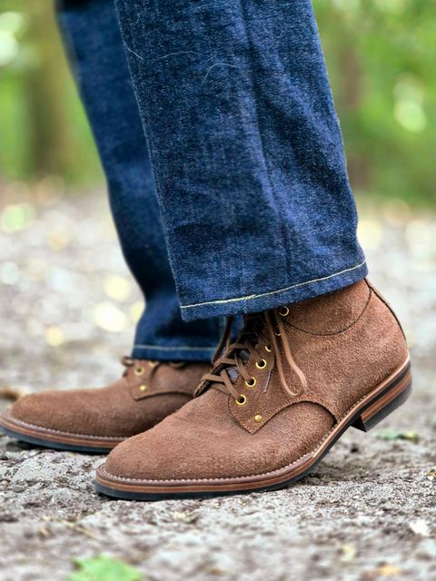 Photo by Slash on July 12, 2026 of the Iron Boots x Østmo Type 1 in Seidel Brown Oil Tan Roughout.
