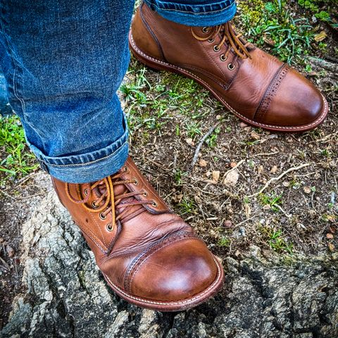 Photo by MaticEsq on March 9, 2026 of the Oak Street Bootmakers Trench Boot in Horween Natural Chromexcel.