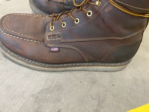 Photo by Stellarlife2429_ on May 20, 2026 of the US BOOT Bravo Workboot in Bronze Brown Crazy Horse Leather.