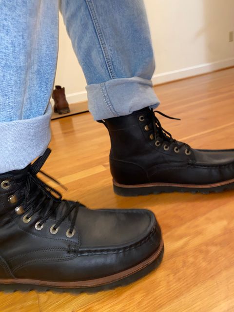 Photo by Stellarlife2429_ on May 30, 2026 of the Jim Green Workhorse Moc Toe in Nubuck leather.