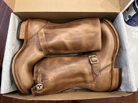 Photo by biggy545 on April 21, 2026 of the White's Nomad Engineer Boots in Horween Natural Chromexcel.