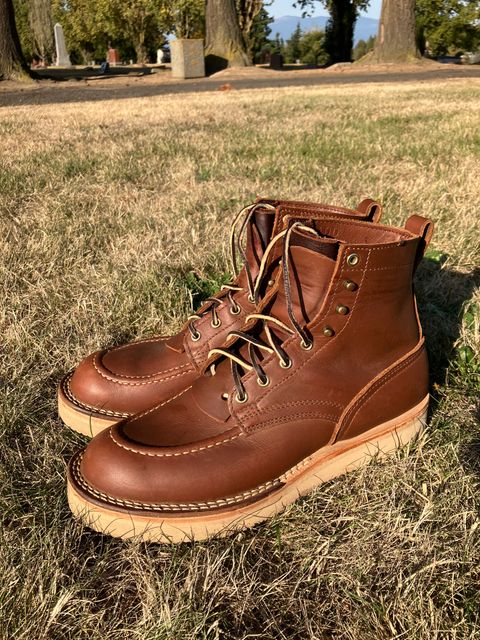 Photo by taylorlong1 on September 19, 2025 of the Nicks Moc Toe in Seidel 1964 Brown.