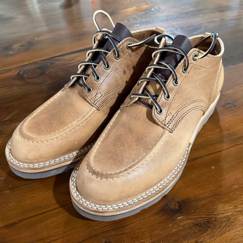 Photo by dyl on July 15, 2026 of the Nicks Moc Toe Comstock in Horween Natural Cypress.