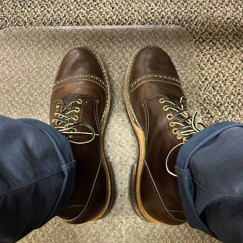 Photo by dyl on May 12, 2025 of the White's MP-Sherman Toe Cap in Horween Brown Chromexcel.