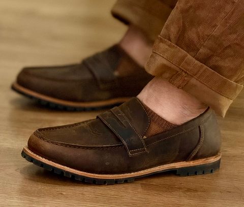 Photo by vdstyleco on October 10, 2025 of the Craft & Glory Oslo Penny Loafers in Full Grain Waxed Water Buffalo.