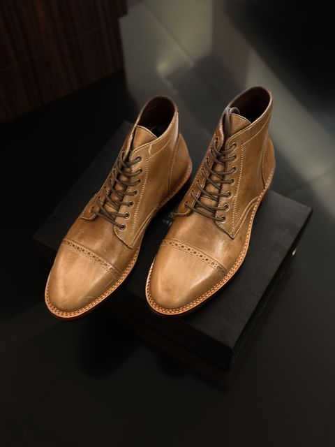 Photo by vdstyleco on May 23, 2026 of the Blkbrd Shoemaker Luchador Service Boot in Horween Natural Chromexcel.