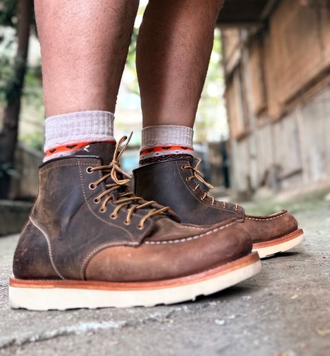 Photo by vdstyleco on November 20, 2025 of the Craft & Glory Craft & Glory Moc-Toe 6" in Full Grain Waxed Water Buffalo.