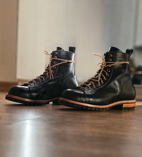Photo by vdstyleco on October 16, 2025 of the Craft & Glory Craft & Glory / Monkey Boot 6” in Full Grain Waxed Water Buffalo.