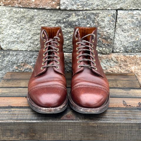 Photo by KingSprinkle on December 1, 2025 of the Grant Stone Garrison Boot in C.F. Stead Crimson Classic Kudu.