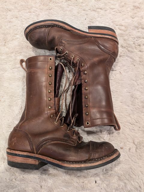 Photo by Sudden_Security_5871 on January 2, 2025 of the Nicks Lace Up Heritage in Horween British Tan Chromexcel.