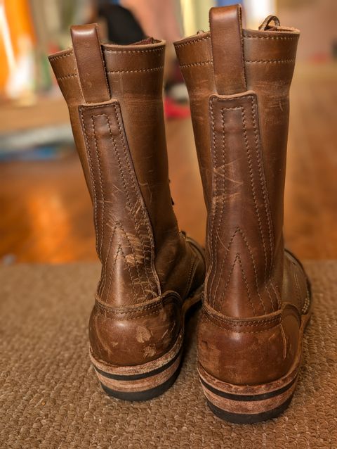 Photo by Sudden_Security_5871 on February 2, 2025 of the Nicks Lace Up Heritage in Horween British Tan Chromexcel.