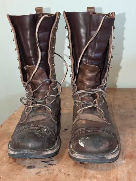 Photo by Sudden_Security_5871 on March 4, 2025 of the Nicks Lace Up Heritage in Horween British Tan Chromexcel.