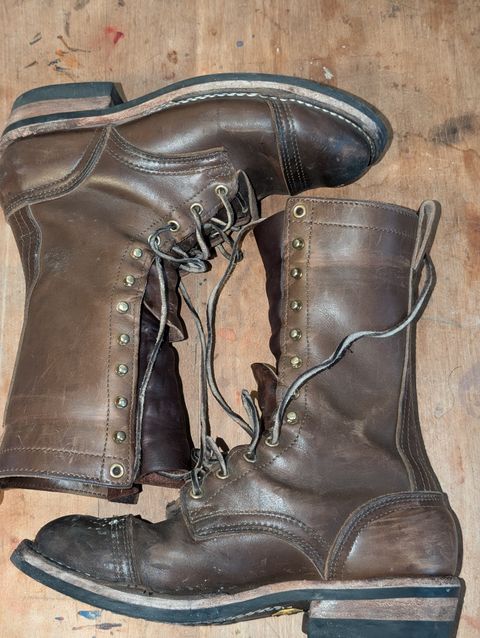 Photo by Sudden_Security_5871 on March 4, 2025 of the Nicks Lace Up Heritage in Horween British Tan Chromexcel.