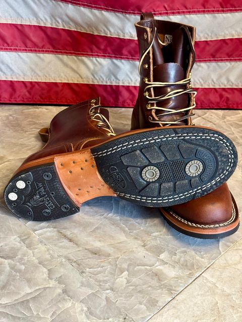 Photo by billdozer on June 13, 2025 of the Nicks Lace Up Heritage in Wickett & Craig Buck Brown Double Stuffed.