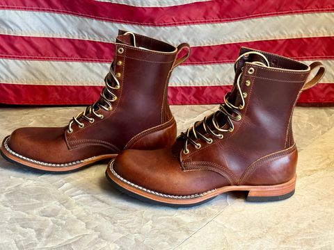 Photo by billdozer on June 13, 2025 of the Nicks Lace Up Heritage in Wickett & Craig Buck Brown Double Stuffed.