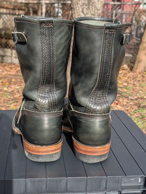 Photo by patina_colada on December 3, 2025 of the Wesco Mister Lou in Maryam Petrolio Waxed Black Horsehide.