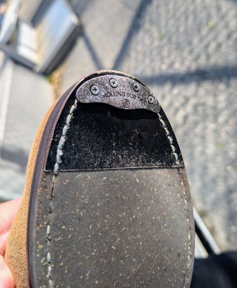 Photo by patina_colada on May 13, 2025 of the Rolling Dub Trio Stan in Horween Natural Chromexcel Roughout.