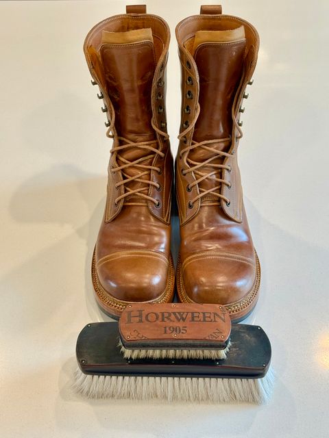 Photo by chris.8888 on October 19, 2025 of the Caswell Boot Company x Fortis Munson Last Collaboration in Horween Natural Shell Cordovan.