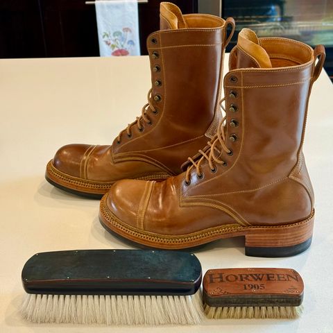 Photo by chris.8888 on October 19, 2025 of the Caswell Boot Company x Fortis Munson Last Collaboration in Horween Natural Shell Cordovan.