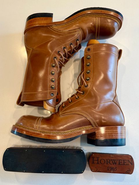 Photo by chris.8888 on October 19, 2025 of the Caswell Boot Company x Fortis Munson Last Collaboration in Horween Natural Shell Cordovan.