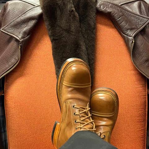 Photo by chris.8888 on October 30, 2025 of the Caswell Boot Company x Fortis Munson Last Collaboration in Horween Natural Shell Cordovan.