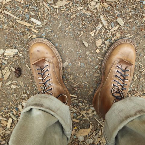Photo by cjelliott on July 8, 2026 of the White's 350 Cutter in Horween Natural Chromexcel.