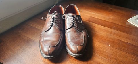 Photo by cjelliott on August 4, 2024 of the Allen Edmonds Delrey in Dark Chili Calfskin.
