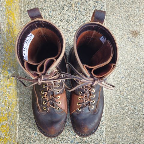 Photo by cjelliott on March 2, 2025 of the Nicks x Rose Anvil ND3 in Horween Brown Waxed Flesh & Seidel 1964 Brown.