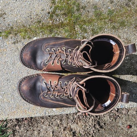 Photo by cjelliott on April 2, 2025 of the Nicks x Rose Anvil ND3 in Horween Brown Waxed Flesh & Seidel 1964 Brown.
