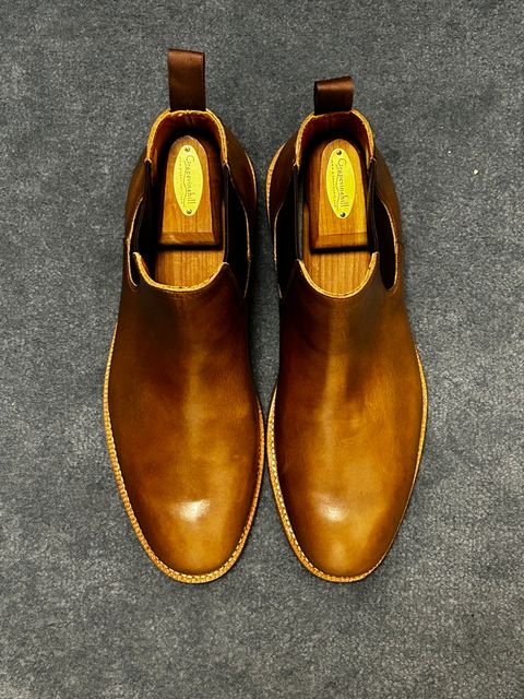 Photo by Patrick_I._Nas on October 1, 2025 of the Grant Stone Chelsea Boot in Horween Dune Chromexcel.