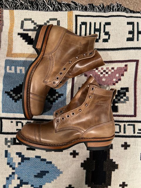 Photo by JPLopez124 on April 2, 2025 of the White's 350 Cruiser Cap Toe in Horween Natural Chromexcel.