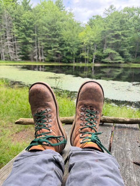 Photo by Amess923 on July 10, 2026 of the Jim Green Razorback Composite Toe in Fudge Crazy Horse.