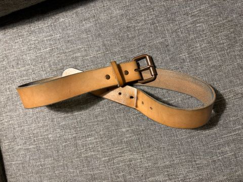 Photo by geckotrekker on December 3, 2025 of the Lanks Leatherworks Full Grain Leather Belt in Unknown Natural Veg Tan.