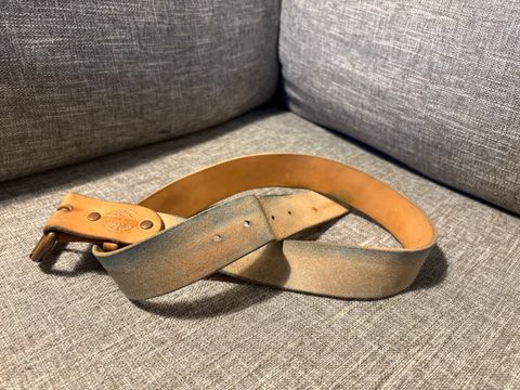 Photo by geckotrekker on January 5, 2026 of the Lanks Leatherworks Full Grain Leather Belt in Unknown Natural Veg Tan.