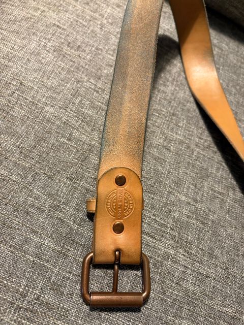 Photo by geckotrekker on January 5, 2026 of the Lanks Leatherworks Full Grain Leather Belt in Unknown Natural Veg Tan.