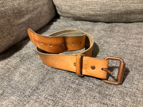 Photo by geckotrekker on March 4, 2026 of the Lanks Leatherworks Full Grain Leather Belt in Unknown Natural Veg Tan.