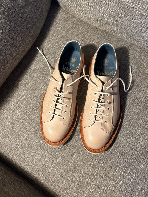 Photo by geckotrekker on May 9, 2026 of the Tricker's Dominic Monkey Shoe in Cream Funchal.
