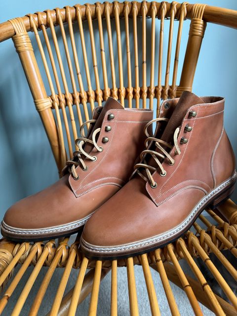 Photo by jaredbrewer on October 1, 2025 of the Junkard SC Plain Toe in Rocado Unglazed Natural Shell Cordovan.