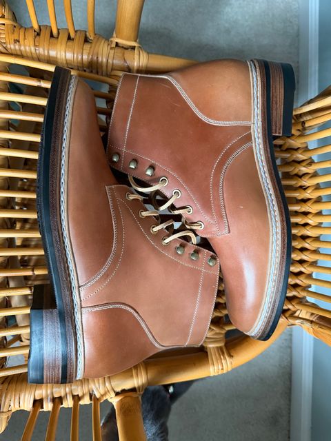 Photo by jaredbrewer on October 1, 2025 of the Junkard SC Plain Toe in Rocado Unglazed Natural Shell Cordovan.