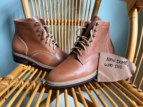 Photo by jaredbrewer on October 1, 2025 of the Junkard SC Plain Toe in Rocado Unglazed Natural Shell Cordovan.