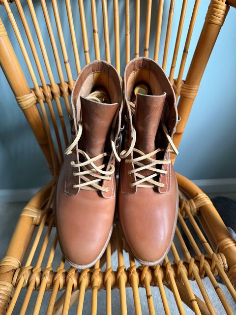 Photo by jaredbrewer on October 1, 2025 of the Junkard SC Plain Toe in Rocado Unglazed Natural Shell Cordovan.