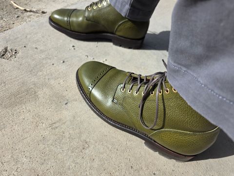 Photo by Sergeant82d on March 21, 2025 of the Grant Stone Garrison Boot in Badalassi Carlo Olive Green Minerva.