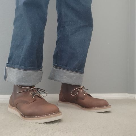 Photo by StuntTriple on July 10, 2026 of the Nicks Chukka in Horween Italian Brown Cypress.